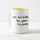 Ik heb het  druk met deze mok.... tweekleurige koffiemok (Voorkant links)