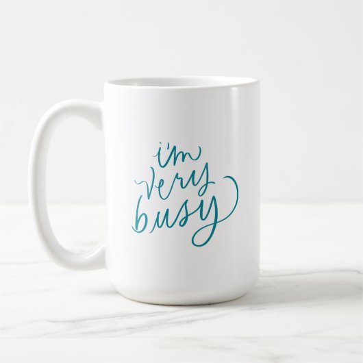 Ik heb het erg druk met handgeschreven Mok (Links)