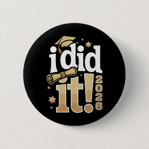 Ik Heb Het Gedaan 2026 Afstuderen 26 Afgestudeerd  Ronde Button 5,7 Cm