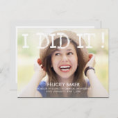 Ik heb het gedaan. Aankondiging afstuderen - wit (Voorkant / Achterkant)