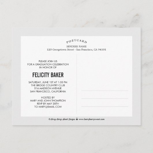 Ik heb het gedaan. Aankondiging afstuderen - wit (Achterkant)