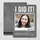 Ik heb het gedaan! Aankondiging van afstuderen (Voorkant / Achterkant)