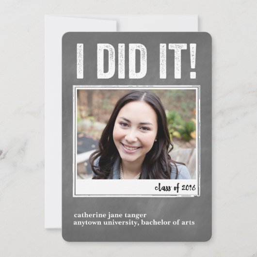 Ik heb het gedaan! Afstudeeraankondiging Aankondiging (Voorkant)