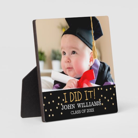 Ik heb het gedaan. Baby Afstuderen Foto Fotoplaat (Voorkant)