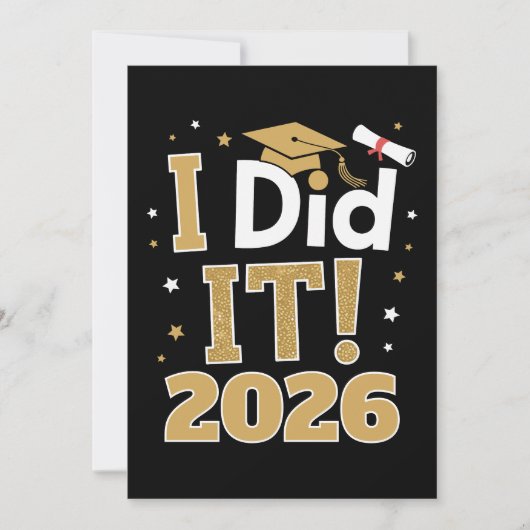Ik Heb Het Gedaan Klas Van 2026 Gouden Afstuderen  Kaart (Voorkant)