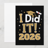 Ik Heb Het Gedaan Klas Van 2026 Gouden Afstuderen  Kaart (Voorkant / Achterkant)