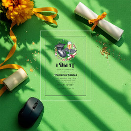 "Ik heb het gedaan" Modern Computer Science Afstud Acryl Uitnodigingen