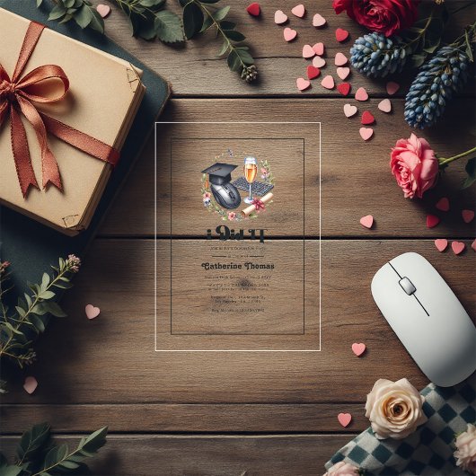 "Ik heb het gedaan" Modern Computer Science Afstud Acryl Uitnodigingen