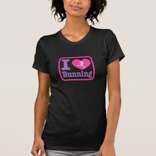 Ik heb het hart runnen meisje - Roze Paars zwart T-shirt