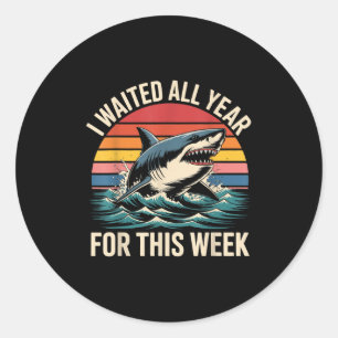 Ik heb het hele jaar op deze week gewacht - Haaien Ronde Sticker
