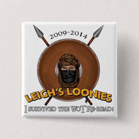 Ik heb het herlezen overleefd vierkante button 5,1 cm (Voorkant)