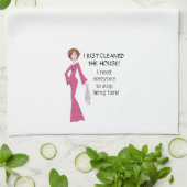 Ik heb het huis gereinigd. Iedereen moet stoppen m Theedoek (Gevouwen)