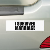 Ik heb het huwelijk overleefd bumpersticker (Op auto)