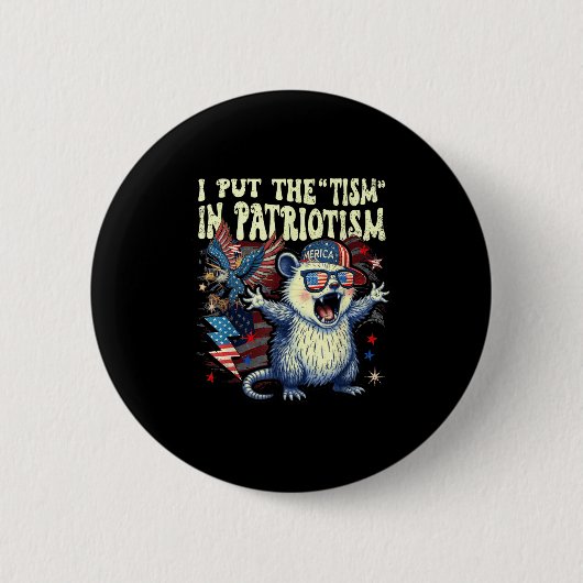 Ik heb het in patriottisme geplaatst Athletic Eagl Ronde Button 5,7 Cm (Voorkant)