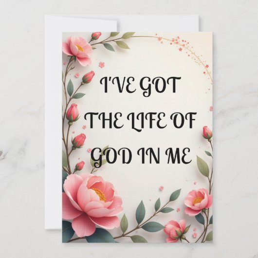 Ik heb het leven van God in mij Feestdagenkaart (Voorkant)