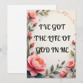 Ik heb het leven van God in mij Feestdagenkaart (Voorkant / Achterkant)