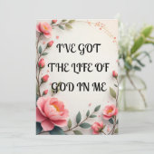 Ik heb het leven van God in mij Feestdagenkaart (Staand voorkant)