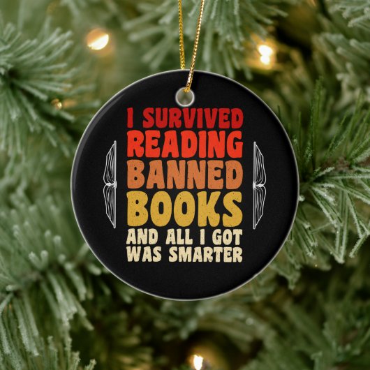 Ik heb het lezen van verboden boeken overleefd Gra Keramisch Ornament (Boom)