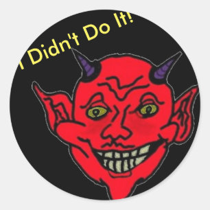 Ik heb het niet gedaan. ronde sticker