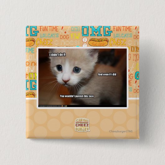 Ik heb het niet gedaan. vierkante button 5,1 cm (Voorkant)