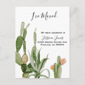 Ik heb het nieuwe adres aankondiging Cactus Plant  Briefkaart (Voorkant)