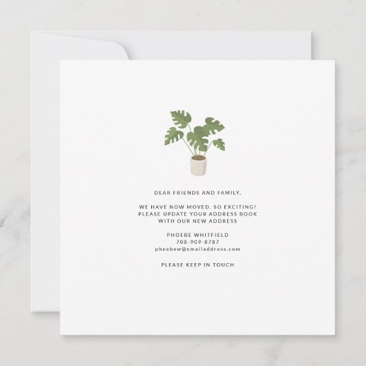 Ik heb het nieuwe adres Boho Bewegende Aankondigin (Achterkant)