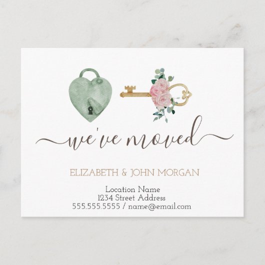 Ik heb het Nieuwe Adres van de Kernbloemen van de Aankondigingskaart (Voorkant)