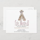 Ik heb het Nieuwe Adres van de Tent van de Telefoo Aankondigingskaart (Voorkant / Achterkant)