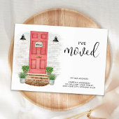 Ik heb het nieuwe adres Waterverf Rode voordeur ve Notitiekaartje