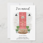 Ik heb het nieuwe adres Waterverf voordeur rood ve Aankondiging (Voorkant)