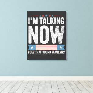 Ik heb het nu over het President van Trump Kamala Canvas Afdruk