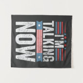 Ik heb het nu over het President van Trump Kamala Wandkleed (Voorkant (horizontaal))