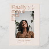 Ik heb het onder de knie! Afstuderen foto aankondi Folie Uitnodiging (Voorkant)