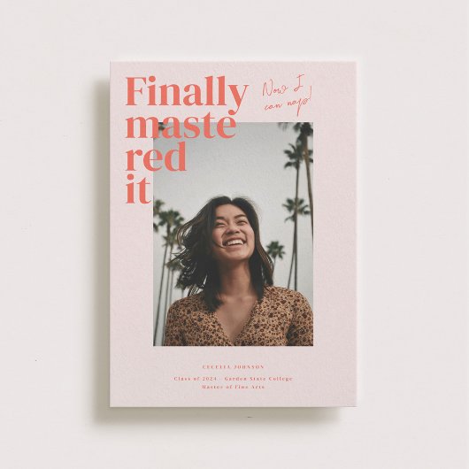 Ik heb het onder de knie! Afstuderen foto aankondi Kaart