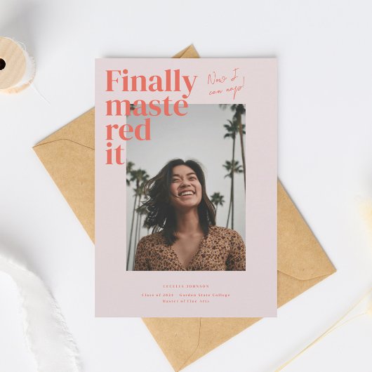 Ik heb het onder de knie! Afstuderen foto aankondi Kaart