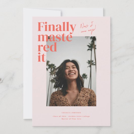 Ik heb het onder de knie! Afstuderen foto aankondi Kaart (Voorkant)