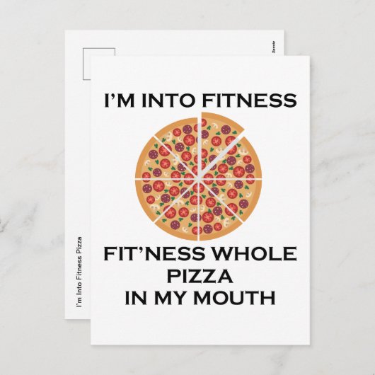 Ik heb het over fitness pizza feestdagenkaart (Voorkant / Achterkant)