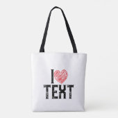 IK HEB HET OVER RED HEART DESIGN TOTE BAG (Achterkant)