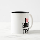 IK HEB HET OVER RED HEART DESIGN TWEEKLEURIGE KOFFIEMOK (Voorkant rechts)