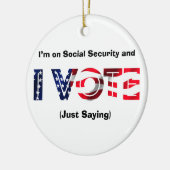 Ik heb het over sociale zekerheid en ik stem keramisch ornament (Links)