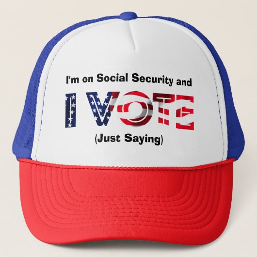 Ik heb het over sociale zekerheid en ik stem trucker pet (Voorkant)