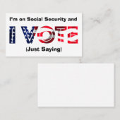 Ik heb het over sociale zekerheid en ik stem visitekaartje (Voorkant / Achterkant)