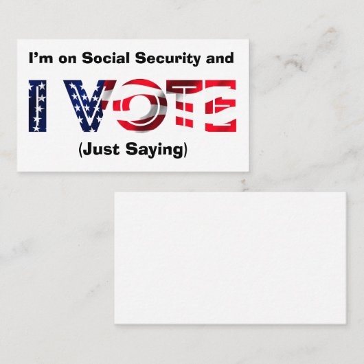 Ik heb het over sociale zekerheid en ik stem visitekaartje (Voorkant / Achterkant)