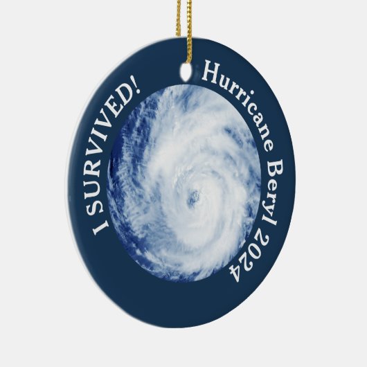 Ik heb het overleefd! Orkaan Beryl 2024 Keramisch Ornament (Rechts)