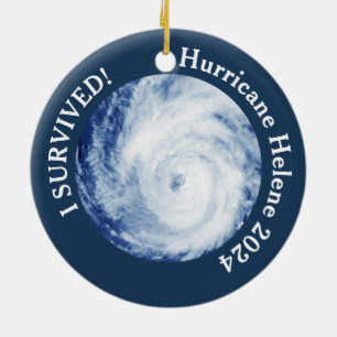 Ik heb het overleefd! Orkaan Helene 2024 Keramisch Ornament