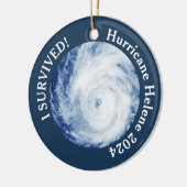 Ik heb het overleefd! Orkaan Helene 2024 Keramisch Ornament (Links)