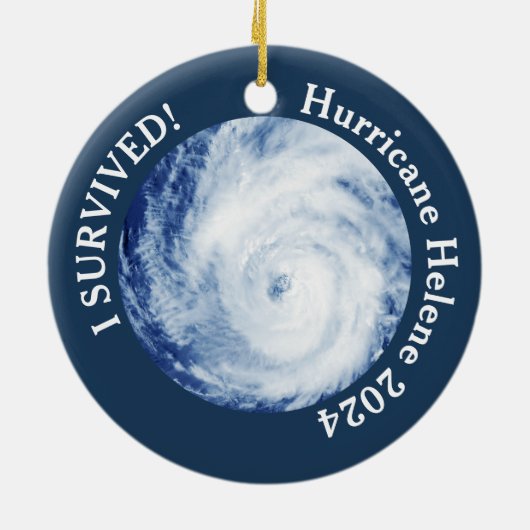 Ik heb het overleefd! Orkaan Helene 2024 Keramisch Ornament (Achterkant)