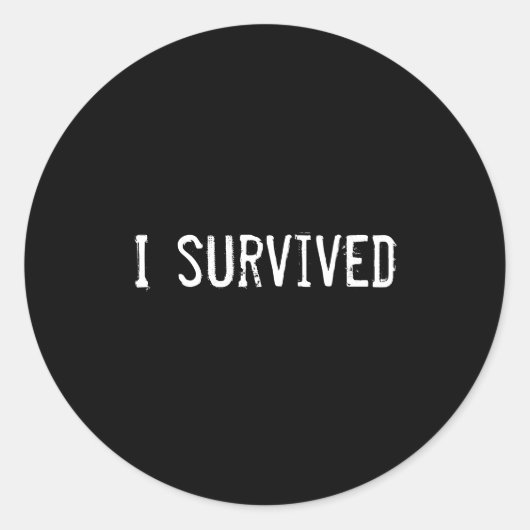Ik heb het overleefd ronde sticker (Voorkant)