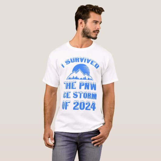 Ik heb het PNW Ice Storm van 2024 overleefd T-shirt (Voorkant volledig)