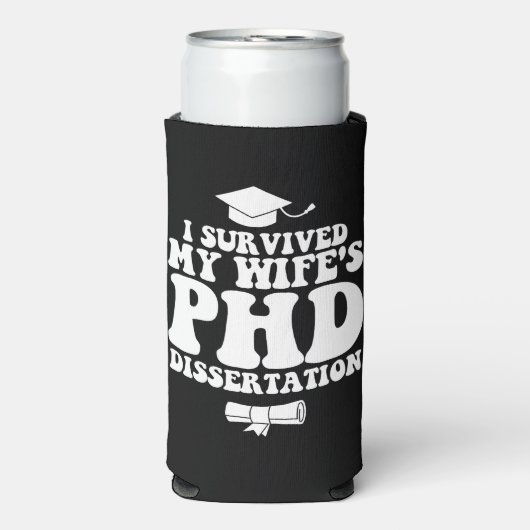 Ik heb het proefschrift van mijn vrouw overleefd seltzer blikjeskoeler (Seltzer Voorkant)